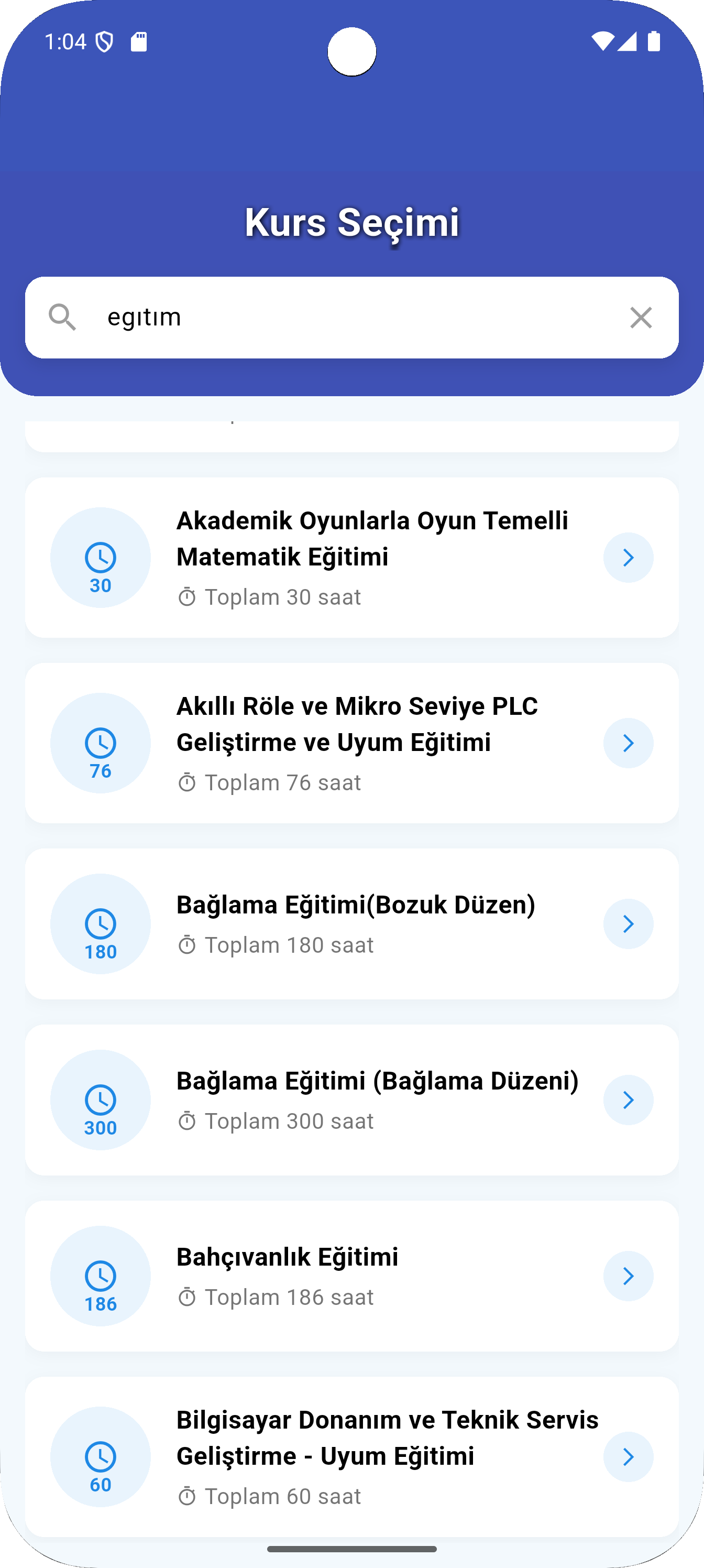 Kurs Planım Ekran Görüntüsü 1